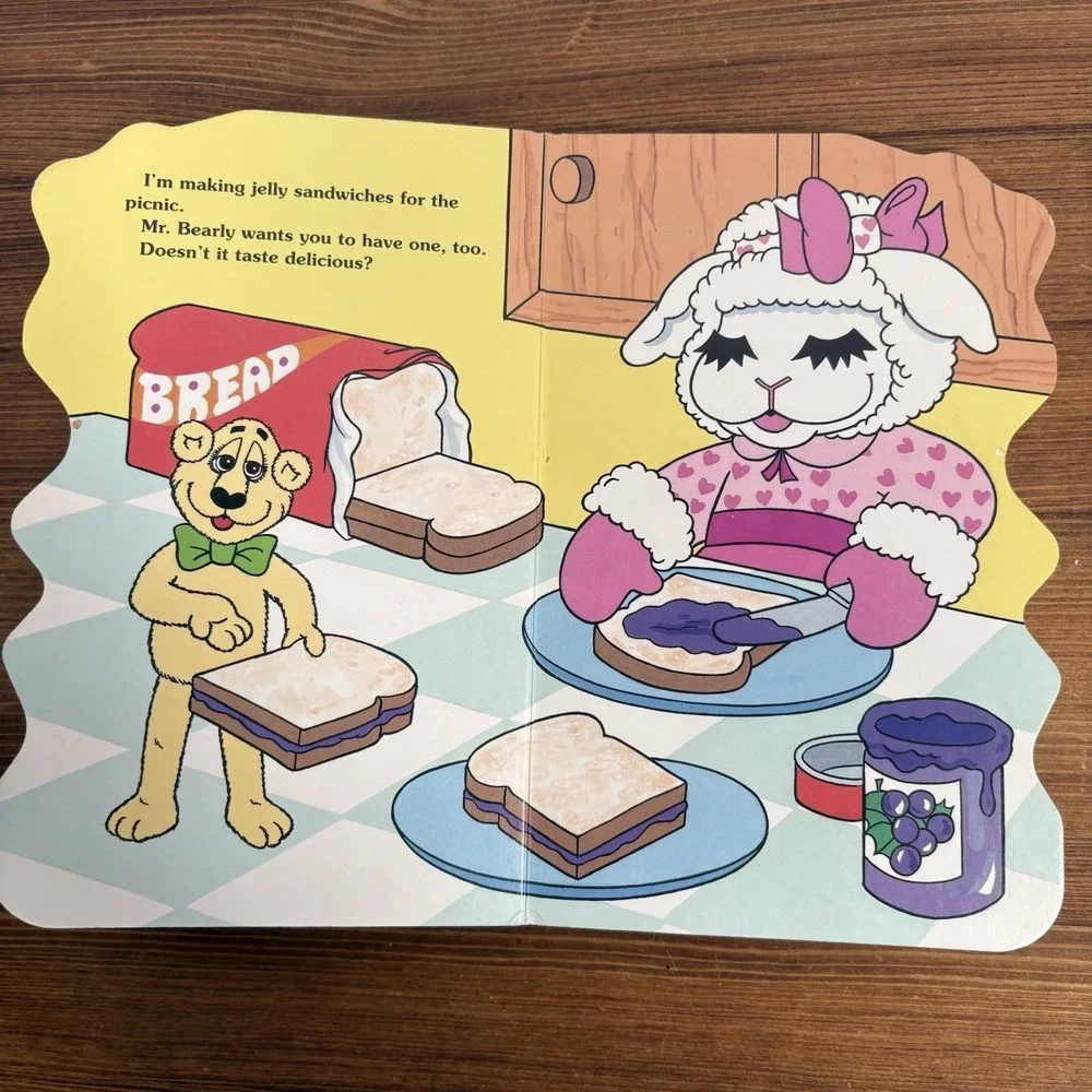 1996 Baby Lamb Chop & Friends The Picnic Surprise Golden Books Shaped Board Book